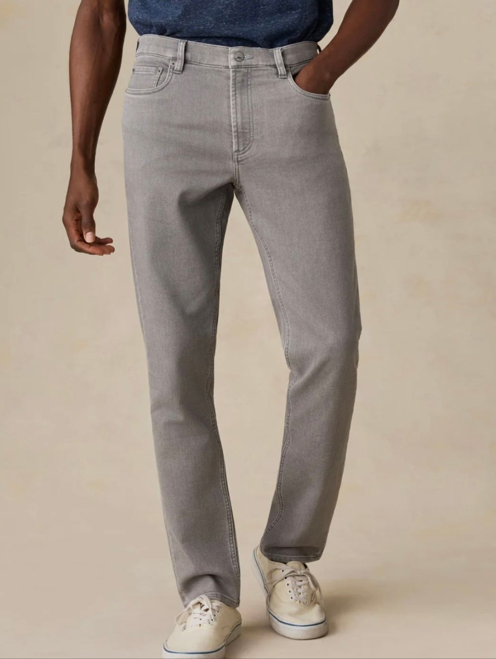 Faherty Brand 5-Pocket Slim Straight Pants Gray Mens 31x30 Casual Trousers - Picture 2 of 9